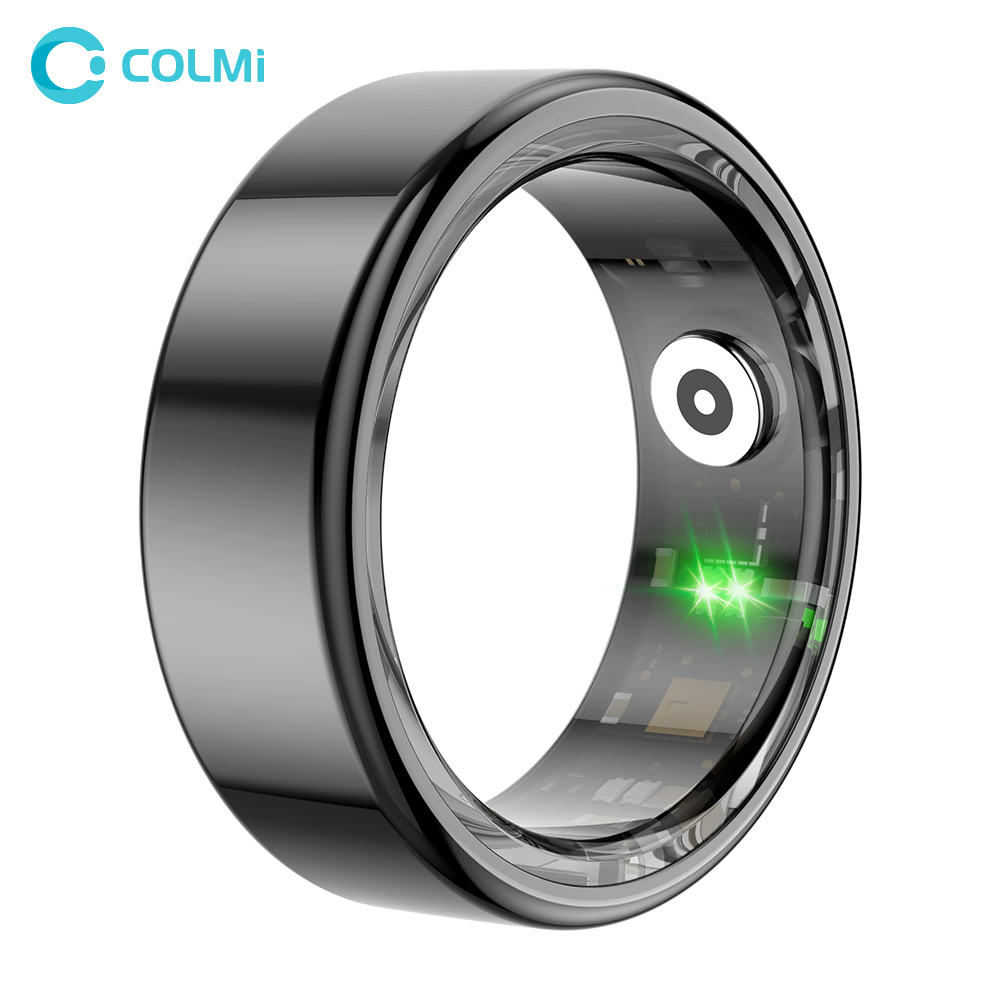 Gymnastic Ring - Colmi r02スマートリング、チタンスチールシェル、健康モニタリング、ip68防水、マルチスポーツモード、ミリタリーグレード、5atm、2024