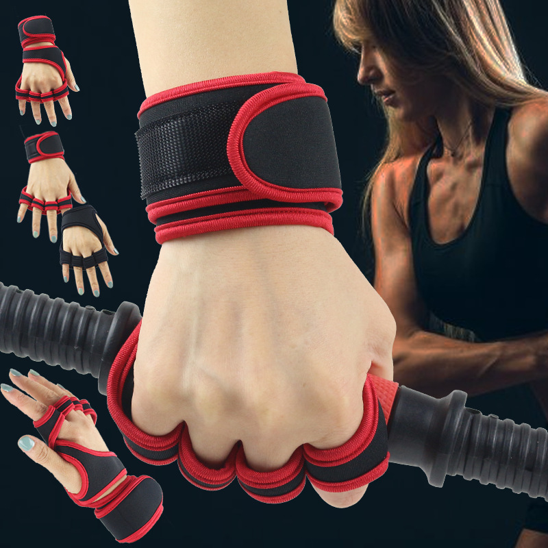 Weightlifting Gloves - フィットネス男性女性手袋ジム重量挙げハーフフィンガー手首保護手袋トレーニングダンベル抗カルスアンチスリップ手袋