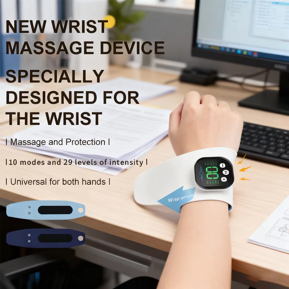 Wrist Wraps - EMS 電気ハンドリストマッサージャー 10 モード振動マッサージ 29 レベルマッサージ手充電式リストブレースプロテクターラップ