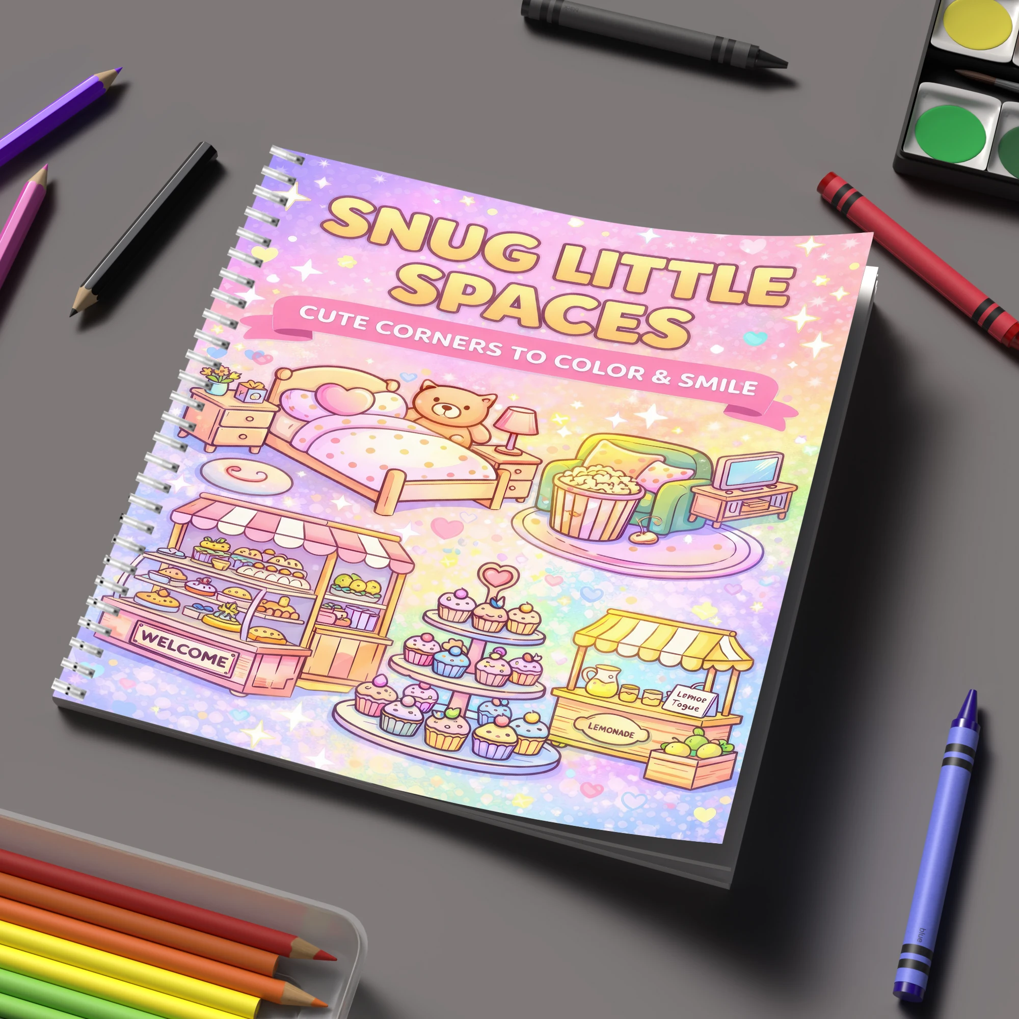 Chalk Bag - 塗り絵ブック リトルスペース 大人向け塗り絵ブック、誕生日プレゼント、新学期用品、大人向けのかわいい描画ブック