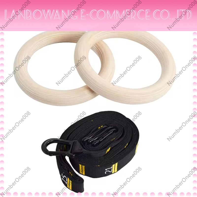 Gymnastic Ring - 堅牢なバーチ材製体操リング、フィットネスプルアップリングセット、室内ジム、ホームエクササイズ、自重トレーニング、カリステニクス用