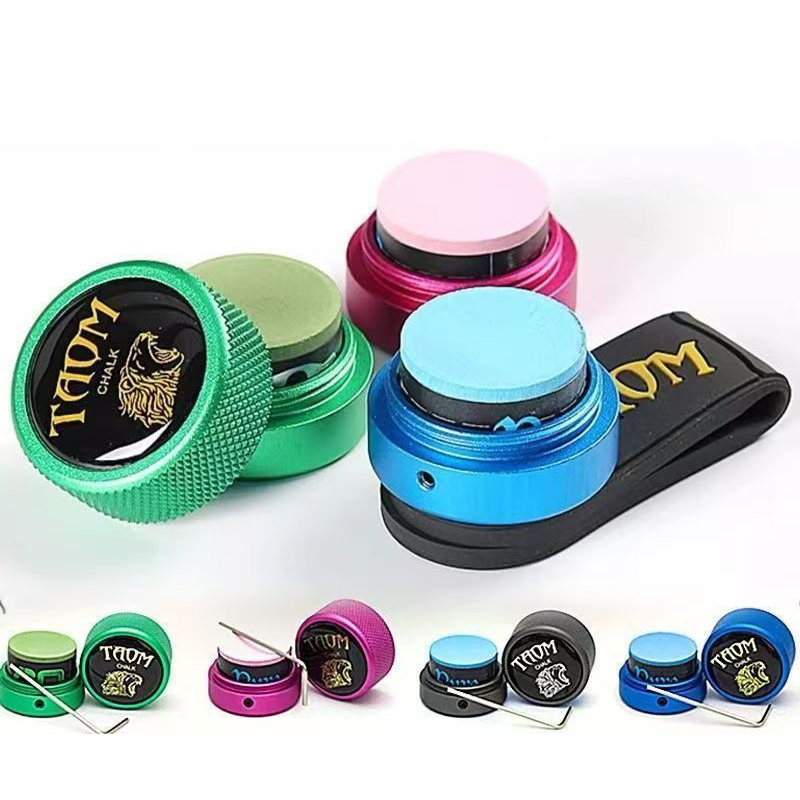 Chalk Bag - プロ仕様ビリヤードアクセサリー ラバー製マグネット式ビリヤードチョークホルダー ポータブルチョークレザークリップ パウダーホルダーバッグ