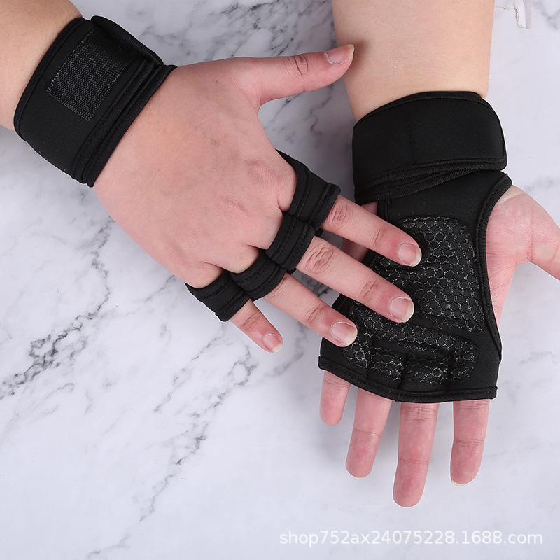 フィットネス男性女性手袋ジム重量挙げハーフフィンガー手首保護 - Weightlifting Gloves のレビューと価格