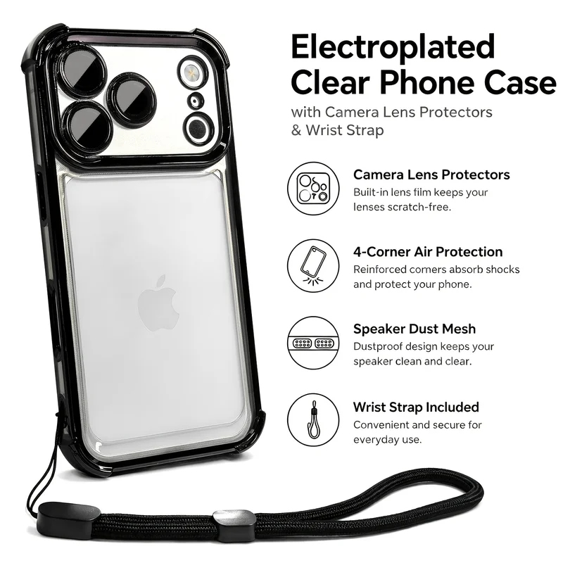 高級透明耐衝撃スマホケース iPhone 18 17 13  - Wrist Wraps のレビューと価格