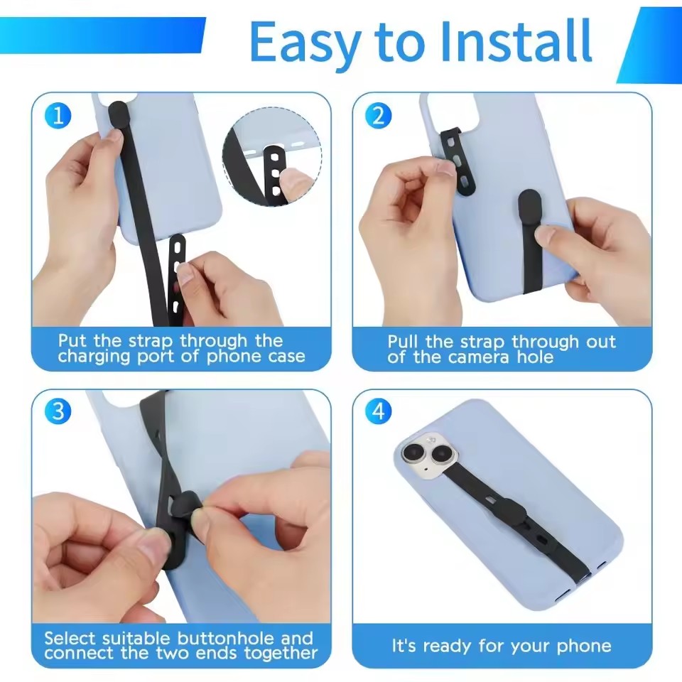 ポータブルシリコン電話ストラップ調節可能な紛失防止電話ケース - Wrist Wraps のレビューと価格