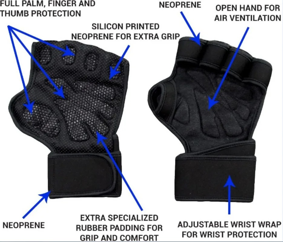 男性女性用ハーフフィンガーフィットネスグローブ厚いシリコン滑 - Weightlifting Gloves のレビューと価格