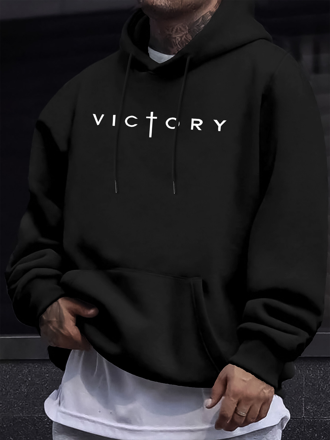 秋冬用 メンズ クリスチャン・ビクトリー・クロス柄 フード付 - Crossfit Victory のレビューと価格