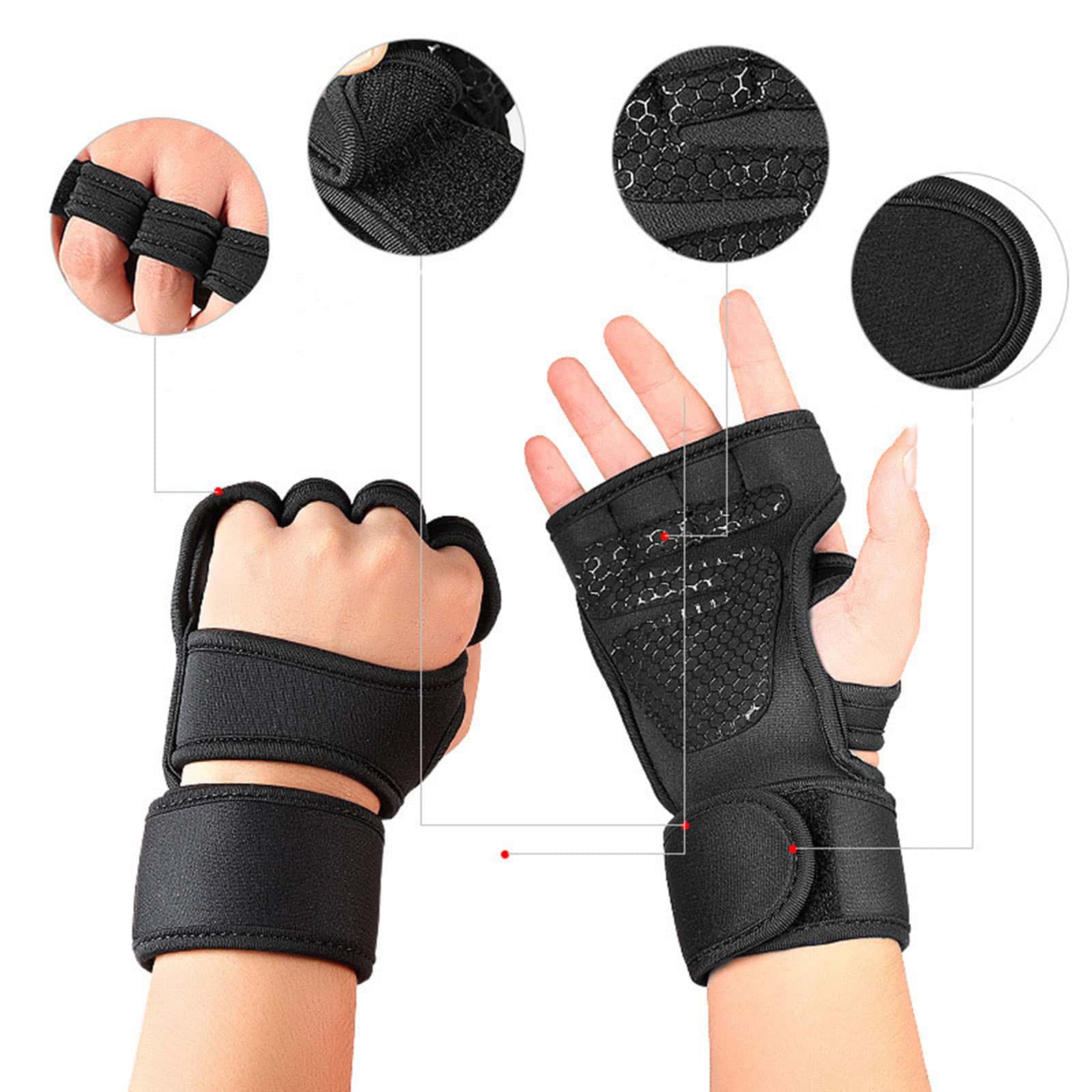 1 ペアスポーツクロストレーニングサイクリンググローブ手首サ - Weightlifting Gloves のレビューと価格