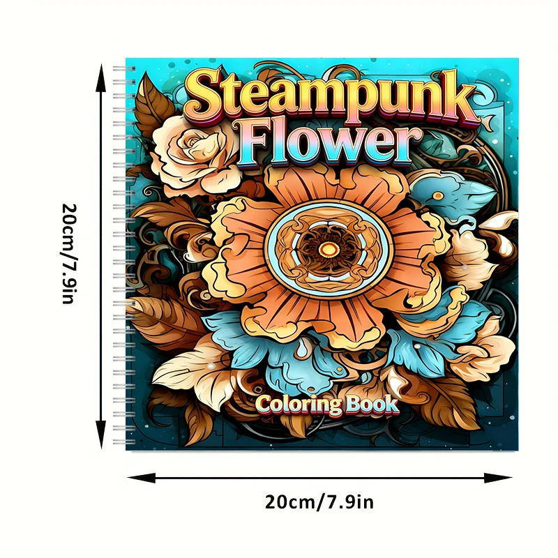 塗り絵ブック スチームパンクフラワー 大人向け塗り絵ブック、 - Chalk Bag のレビューと価格