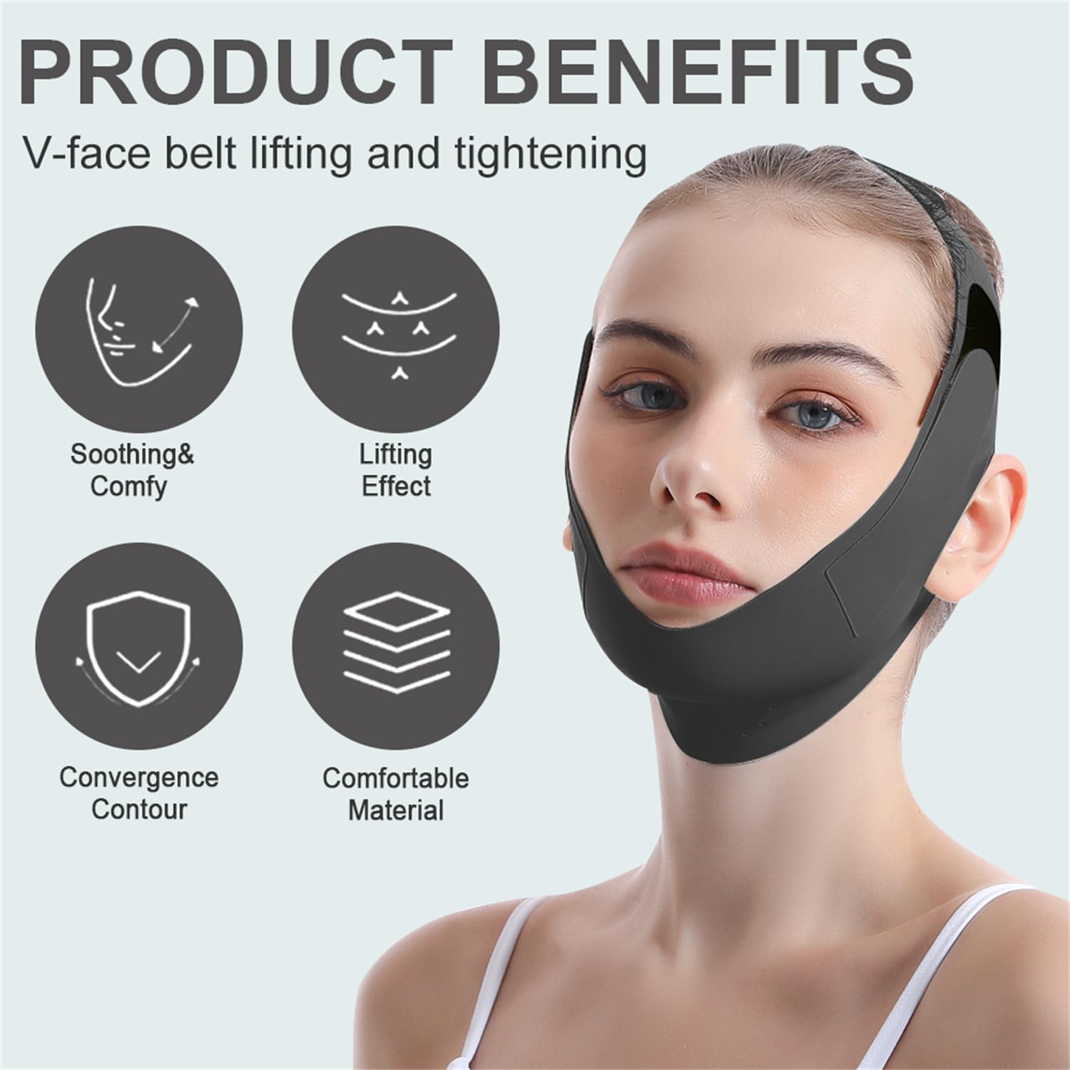フェイスリフトテープ あごストラップ 睡眠用 再利用可能 V - Lifting Belt のレビューと価格