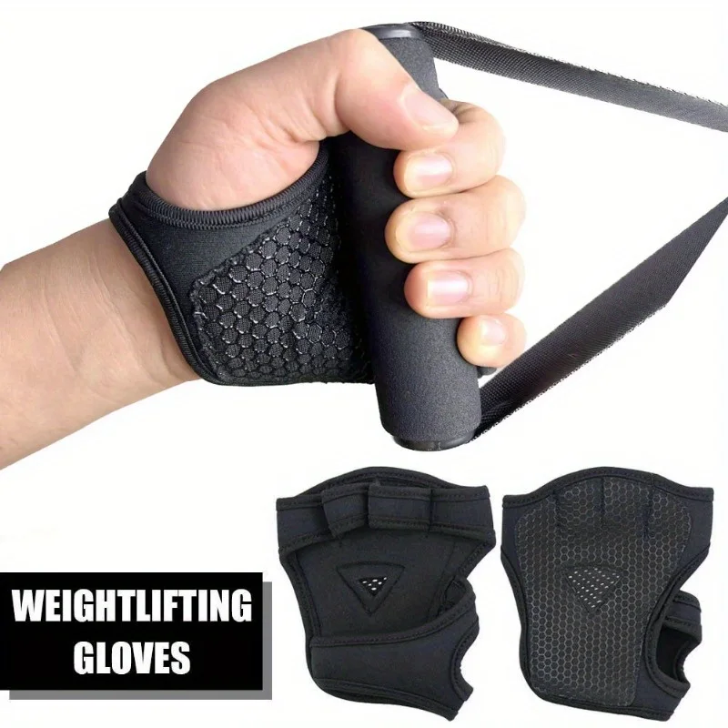 男性と女性のためのフィットネスグローブ,滑り止め,ハーフフィ - Weightlifting Gloves のレビューと価格