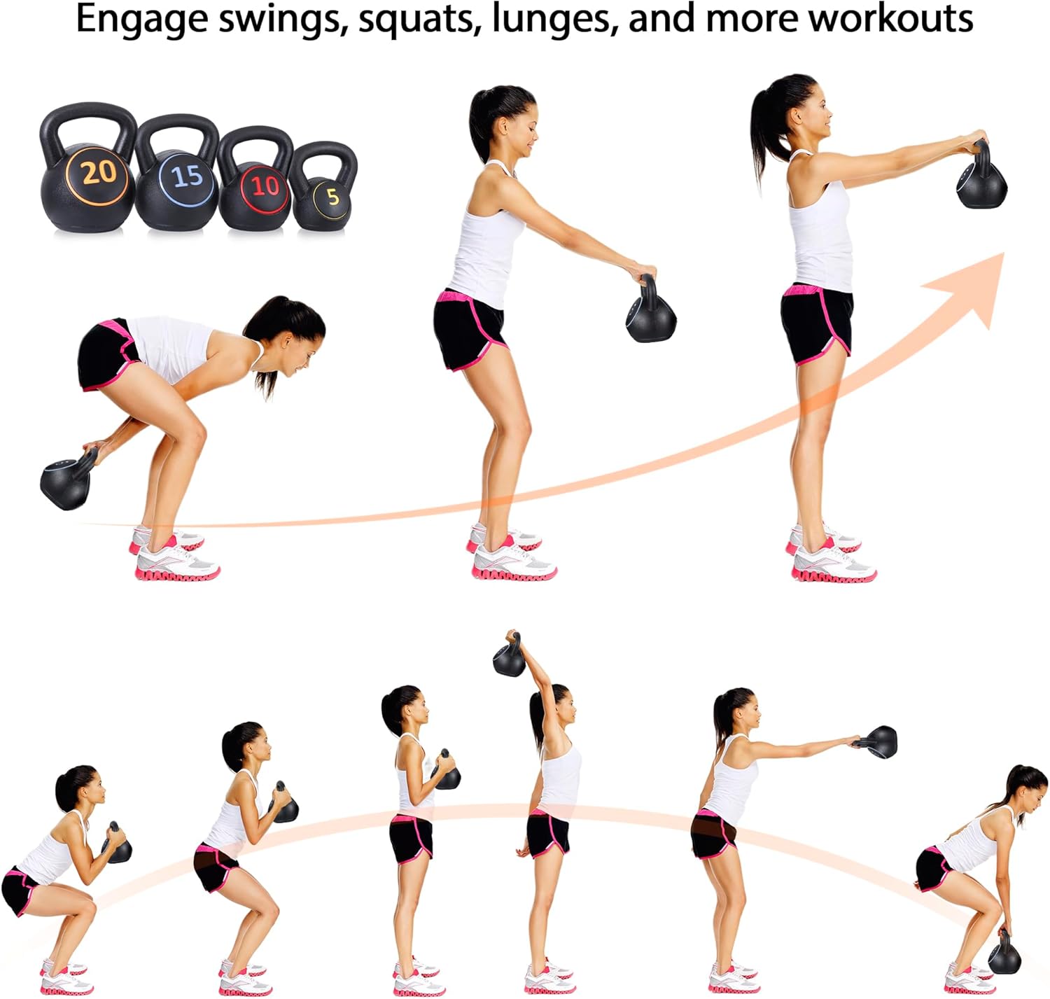 ホームHIITワークアウト4ピースケトルベルウェイトセット、 - Kettlebell のレビューと価格