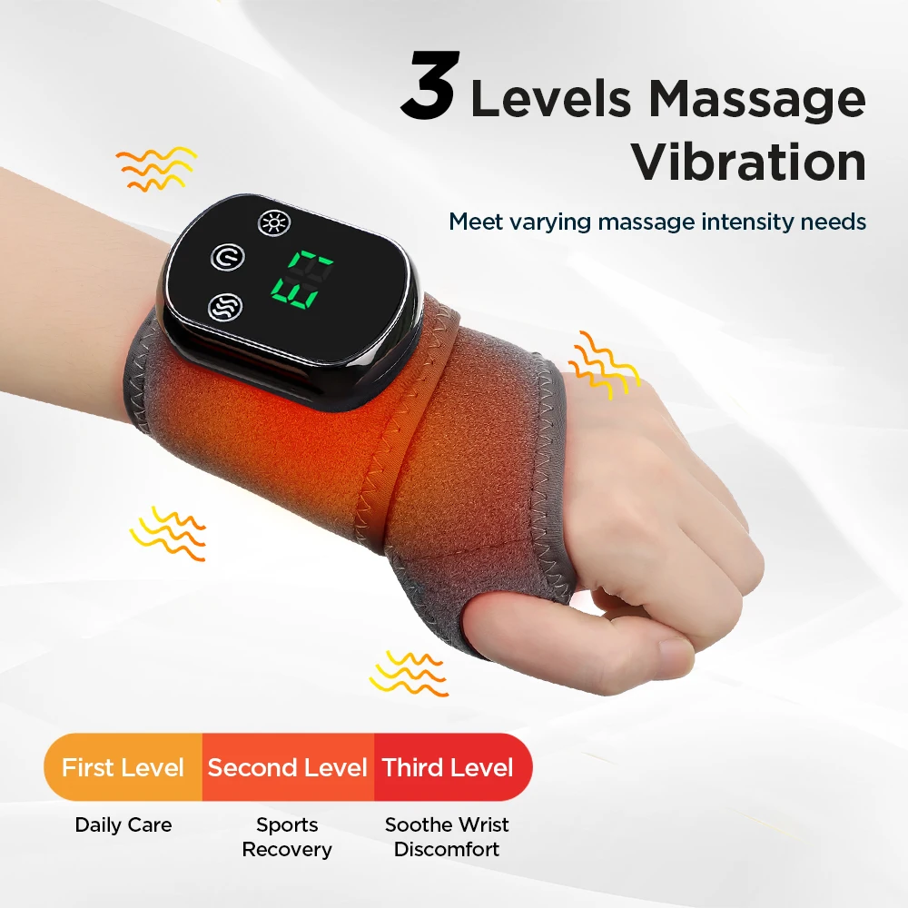 足の熱マッサージャー電気手首加熱パッドラップ温湿布振動マッサ - Wrist Wraps のレビューと価格